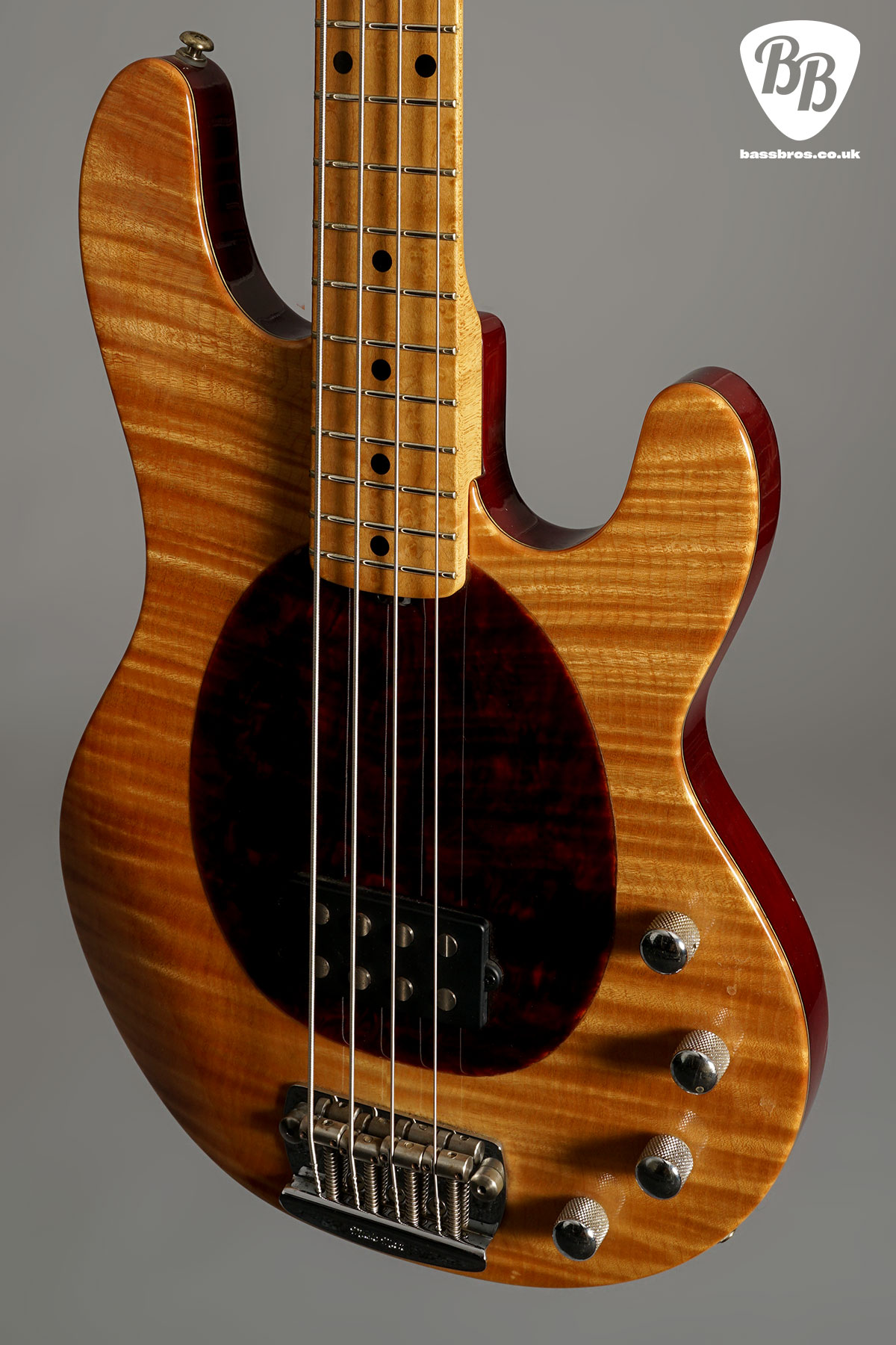 1996 Ernie Ball Music Man Stingray 20th Anniversary Flamed Maple - BassBros